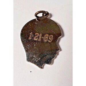 Vintage Wells Sterling Silver Boy Silhouette Charm Wesley 1-21-69 Engraved
